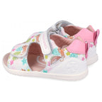 Biomecanics sandale fete Barefoot Primii Pasi cu varf deschis 19-26 Napa Blanco cu leopard
