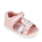 Biomecanics sandale fete Barefoot Primii Pasi cu varf deschis 19-26 Savage Cotton cu fluturas