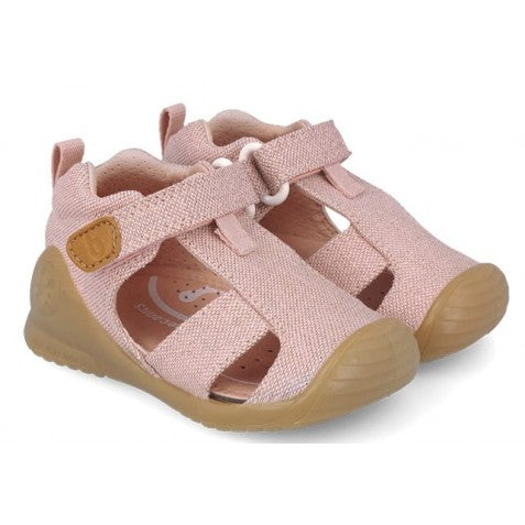 Biomecanics sandale fete din panza 18-24 Lurex Rosa