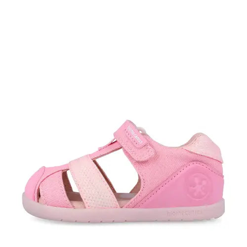 Biomecanics sandale fete din panza BAREFOOT 19-26 Pique Rosa