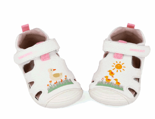 Biomecanics sandale fete din panza canvas 18-24 Pique blanco cu gasca