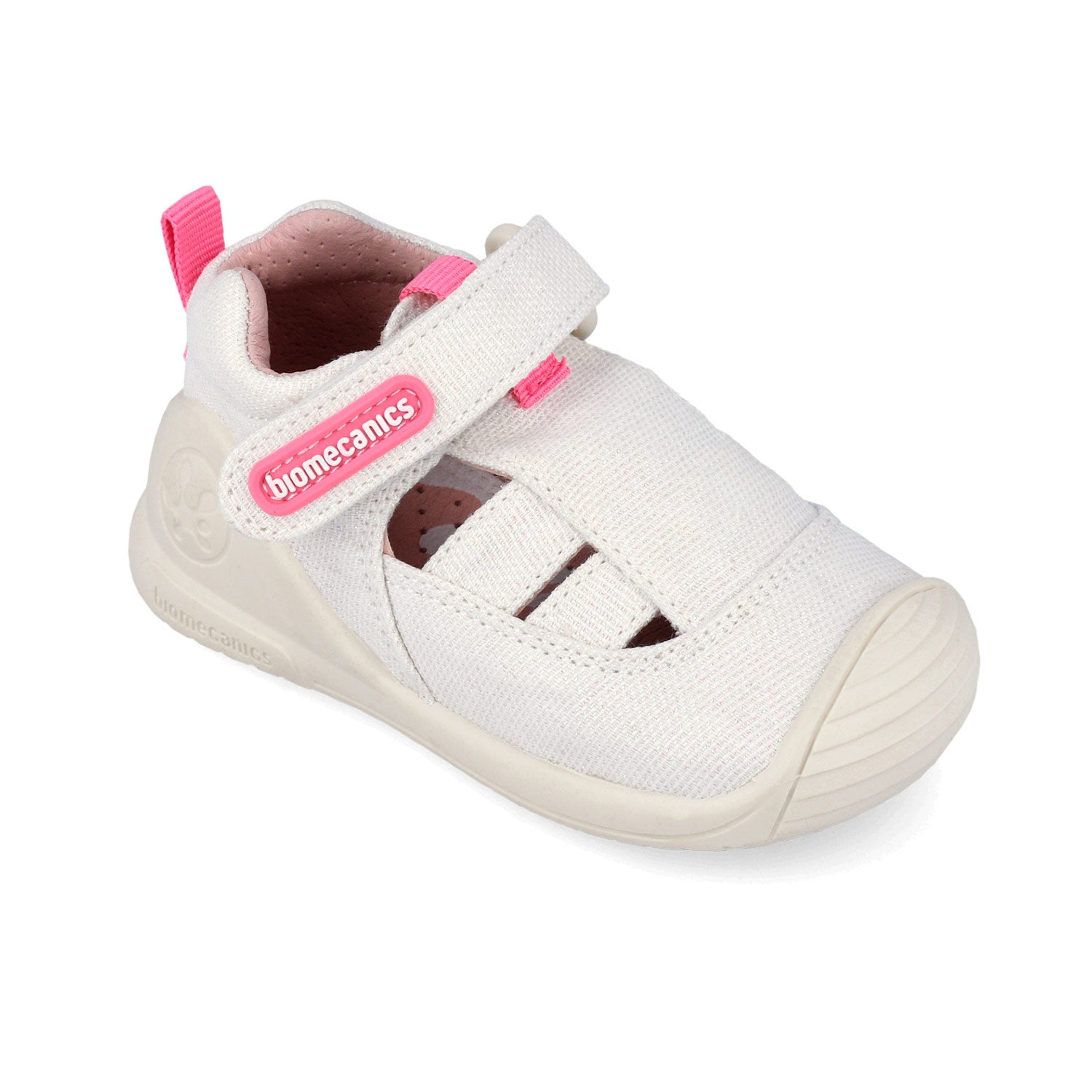 Biomecanics sandale fete din panza canvas 18-24 Lurex Blanco