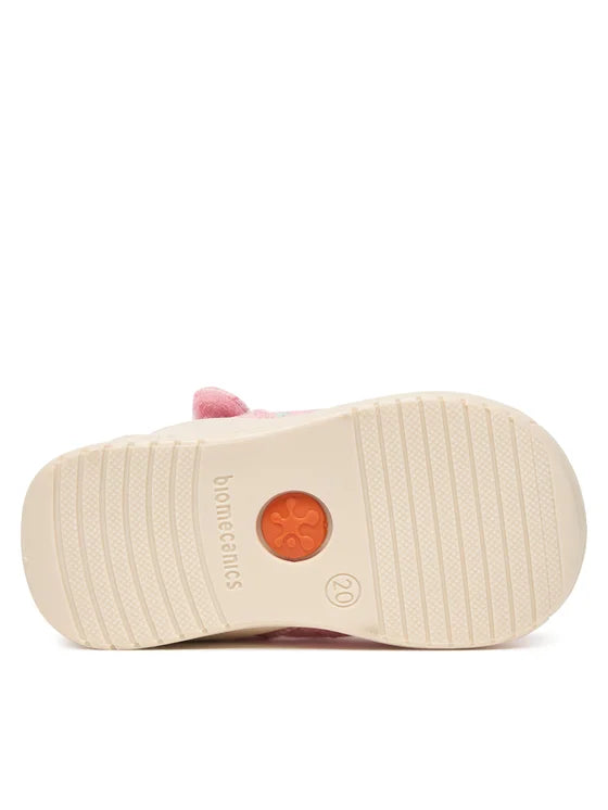Biomecanics sandale fete din panza canvas 18-24 Lurex Rosa cu stelute