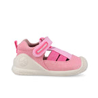 Biomecanics sandale fete din panza canvas 18-24 Lurex Rosa
