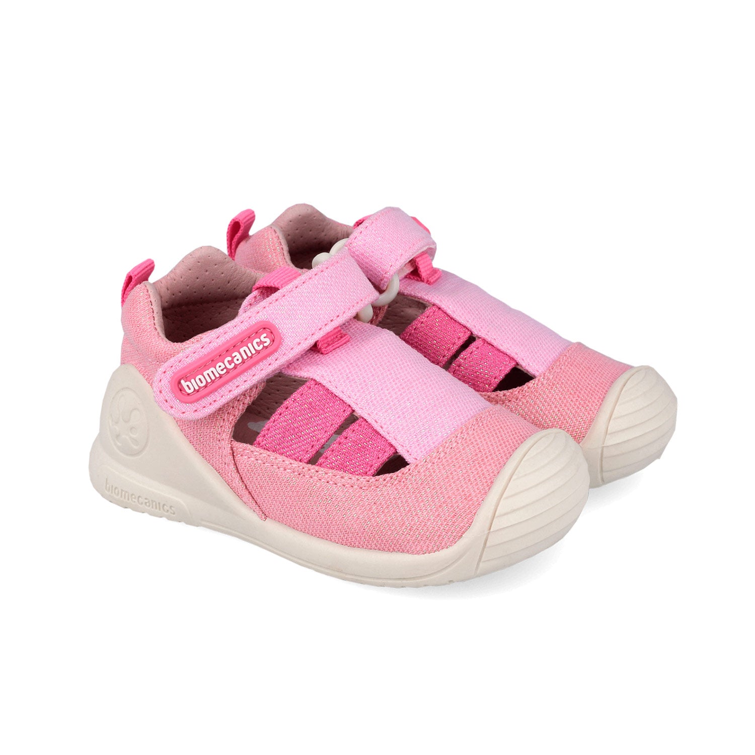 Biomecanics sandale fete din panza canvas 18-24 Lurex Rosa
