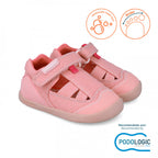 Biomecanics sandale fete din panza Primii Pasi 19-23 Pique Rose