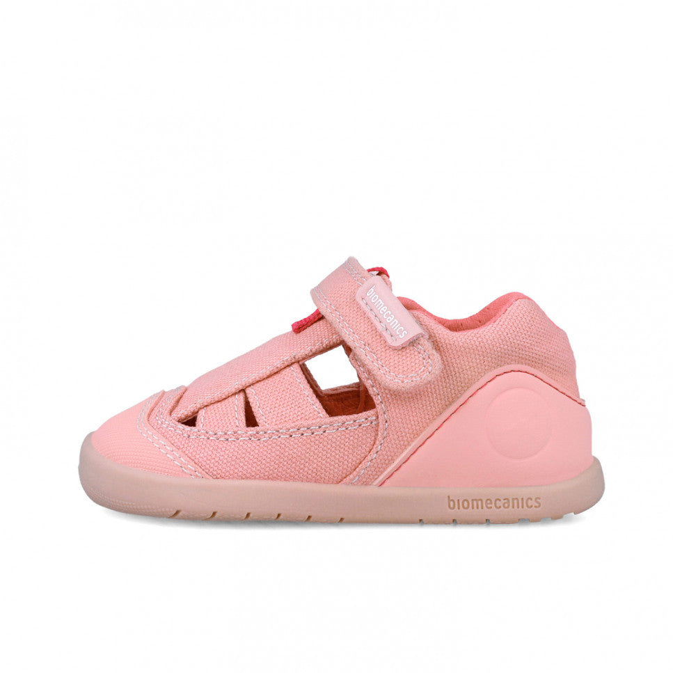Biomecanics sandale fete din panza Primii Pasi 19-23 Pique Rose