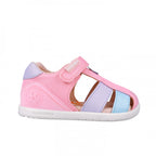 Biomecanics sandale fete din panza Primii Pasi 19-24 Lurex Lila