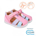 Biomecanics sandale fete din panza Primii Pasi 19-24 Lurex Lila