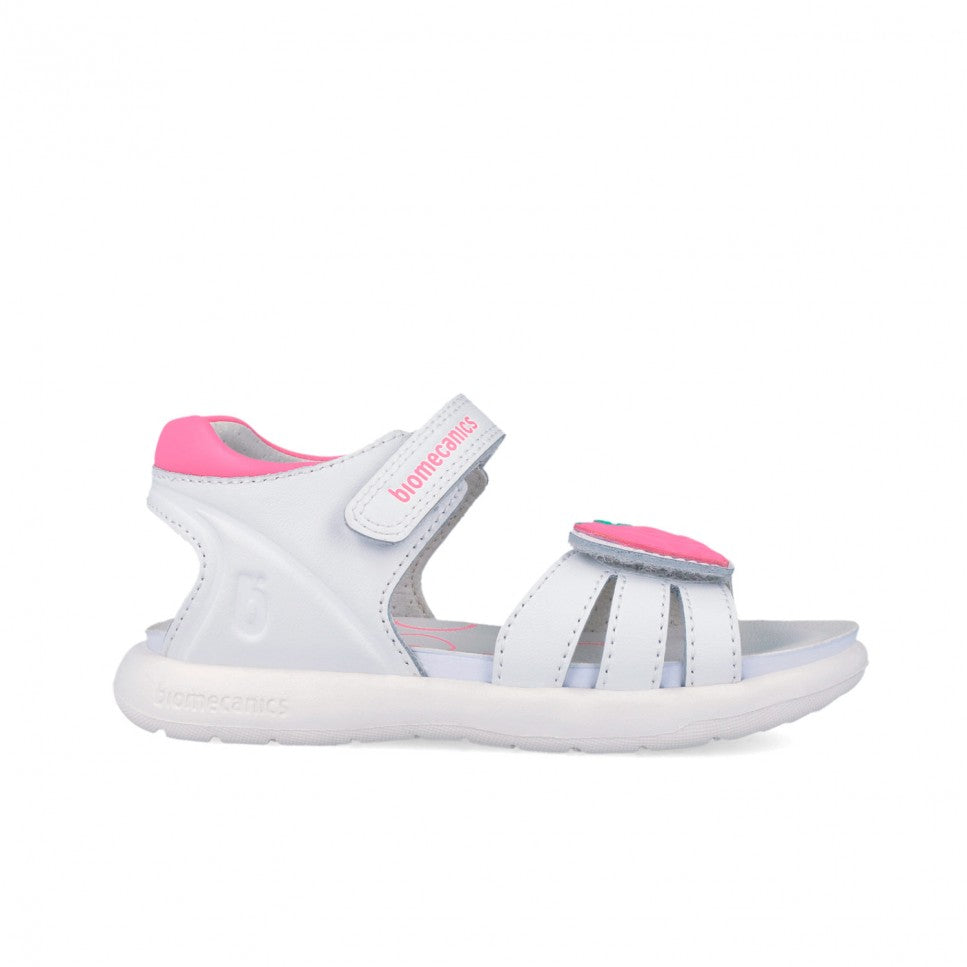 Biomecanics sandale fete Fresa 25-34 Napa Blanco cu capsuna