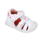 Biomecanics sandale fete Primii pasi 18-24 Napa Blanco cu floricele