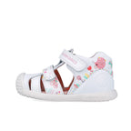 Biomecanics sandale fete Primii pasi 18-24 Napa Blanco cu floricele