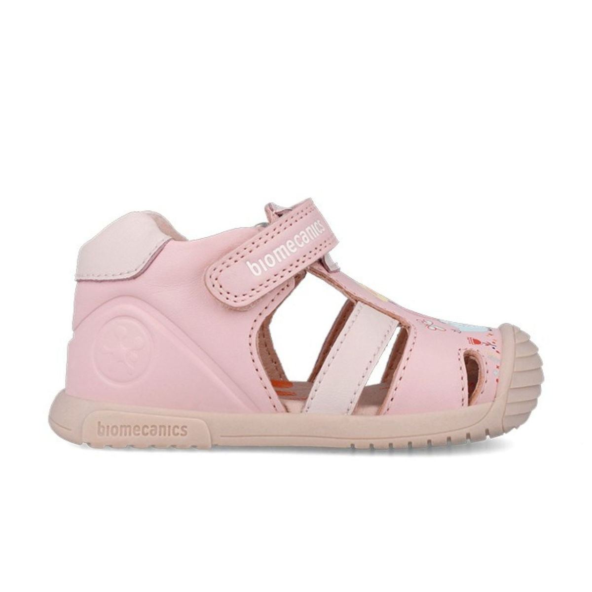 Biomecanics sandale fete Primii pasi 18-24 Sauvage Rosa cu pasari Imagine secundară a produsului