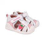 Biomecanics sandale fete Primii Pasi 18-25 Napa Blanco cu capsuna