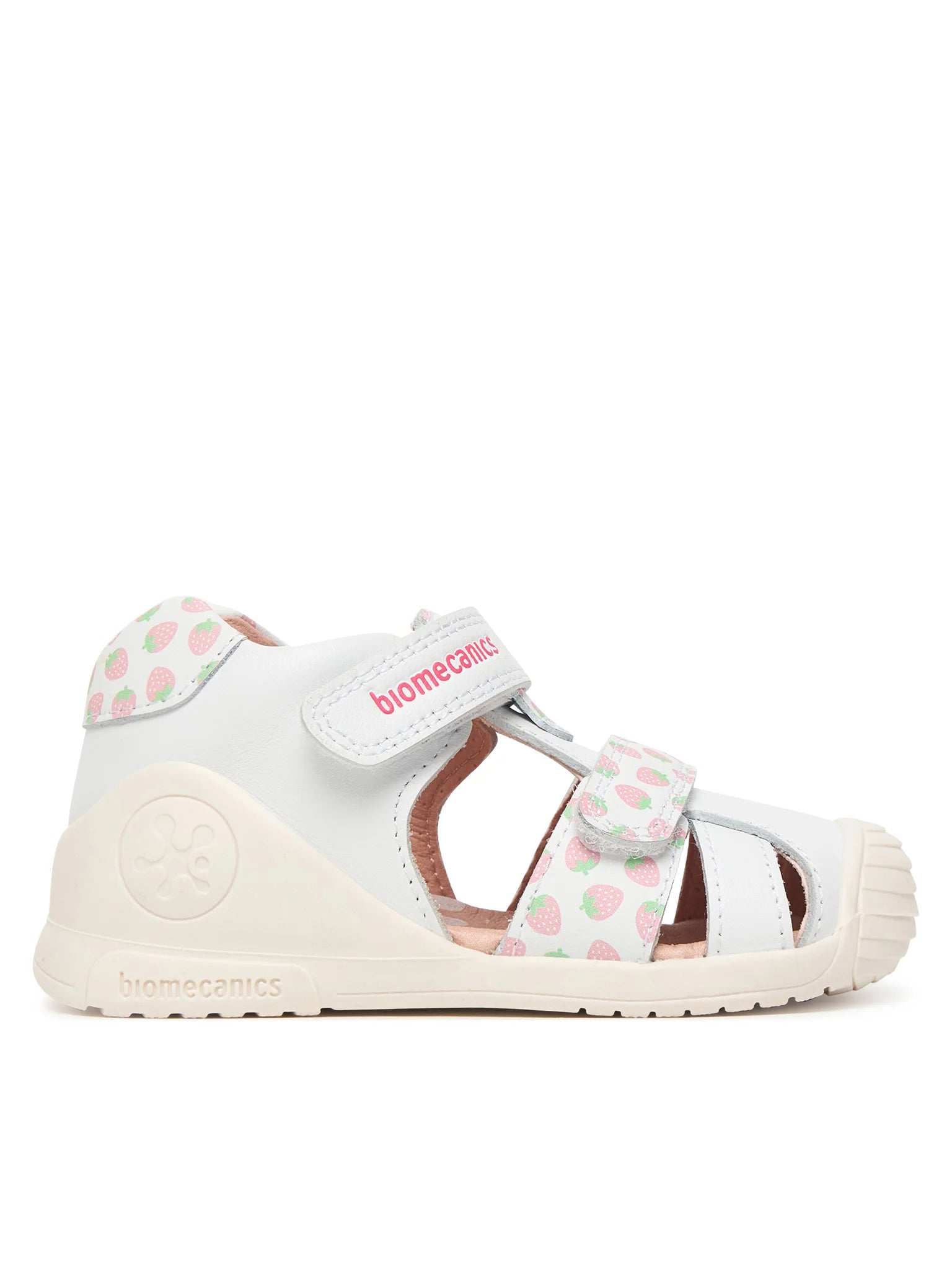 Biomecanics sandale fete Primii Pasi 18-25 Napa Blanco cu capsune