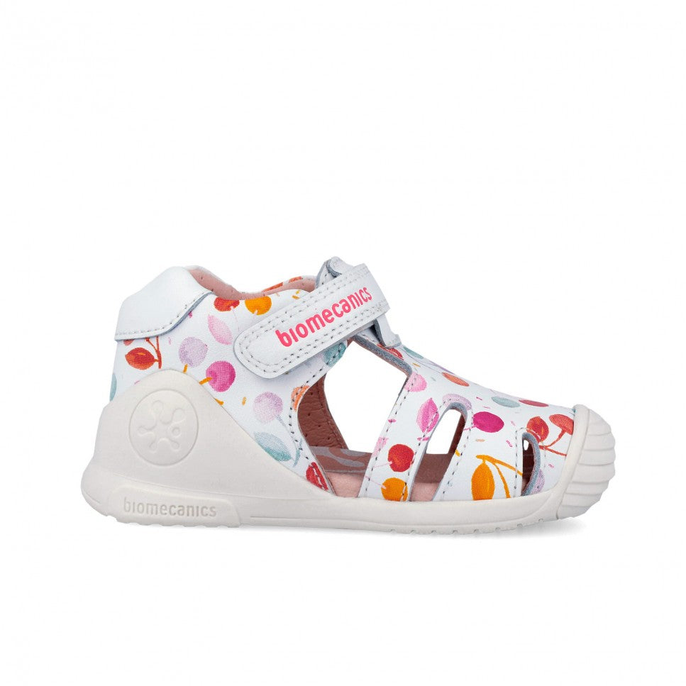 Biomecanics sandale fete Primii Pasi 18-25 Napa Blanco cu cirese