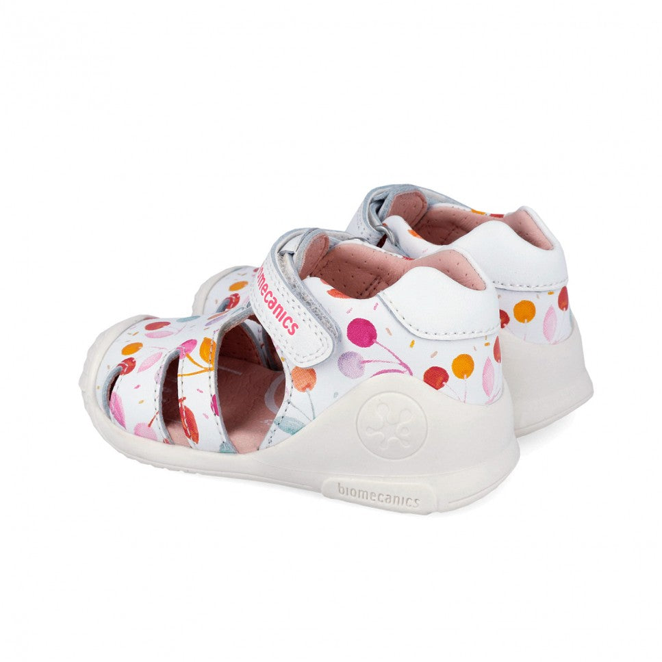 Biomecanics sandale fete Primii Pasi 18-25 Napa Blanco cu cirese