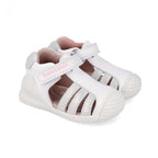 Biomecanics sandale fete Primii Pasi 18-25 Napa Blanco cu picatele