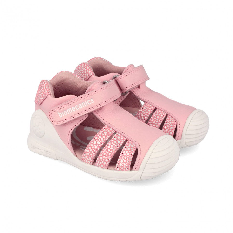 Biomecanics sandale fete Primii Pasi 18-25 Sauvage Rosa cu picatele