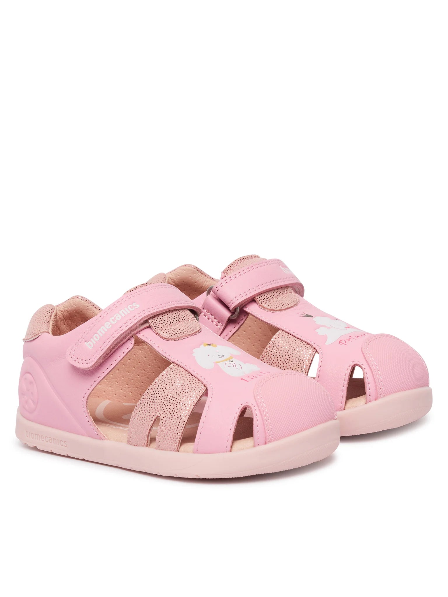 Biomecanics sandale fete Barefoot Primii Pasi cu varf protejat 19-26 Sauvage Candy cu catel