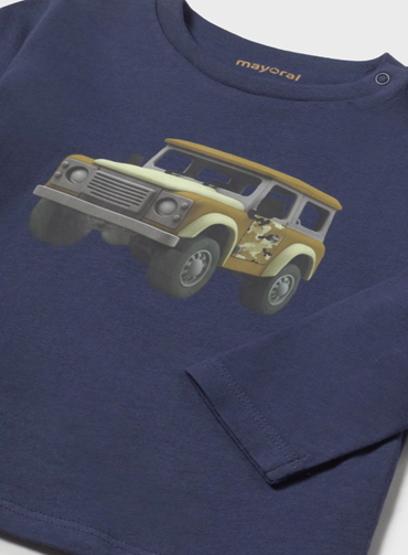 Mayoral bluza baieti cu imprimeu masina 6-48 luni Azul