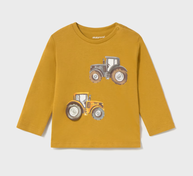 Mayoral bluza baieti cu imprimeu 6-48 luni Mustar Tractor