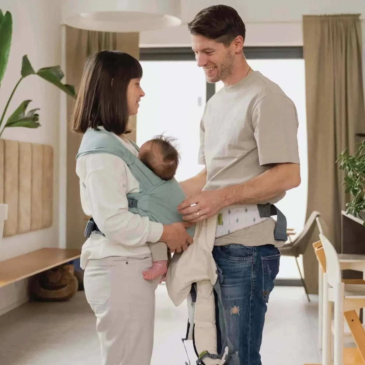 Boba Wrap ergonomic hibrid Bliss din bumbac 3.2-16 kg Sea Mist Imagine secundară a produsului