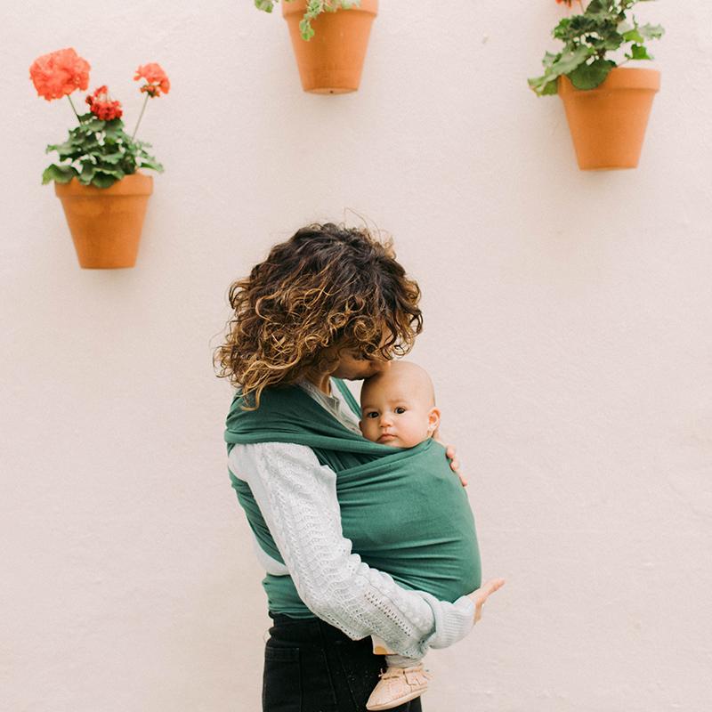 Boba Wrap elastic organic pentru purtarea bebelusilor cu bambus 0m+ Rainforest Imagine secundară a produsului