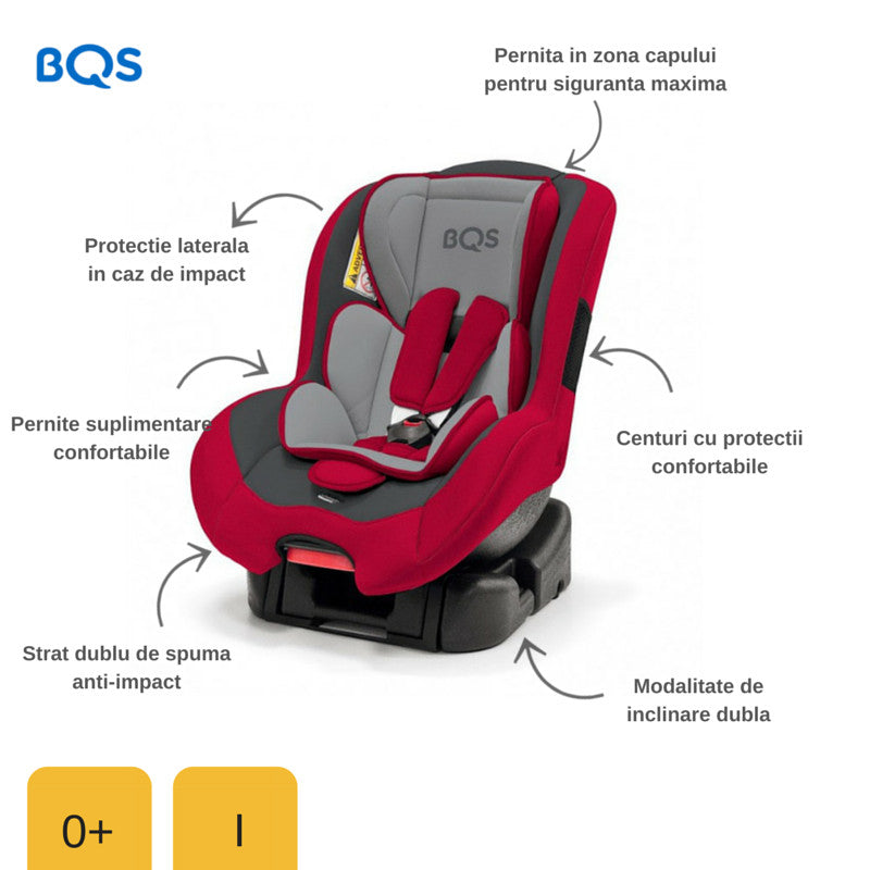 BQS BM01B Scaun auto pentru 0-18 kg Nonna Red