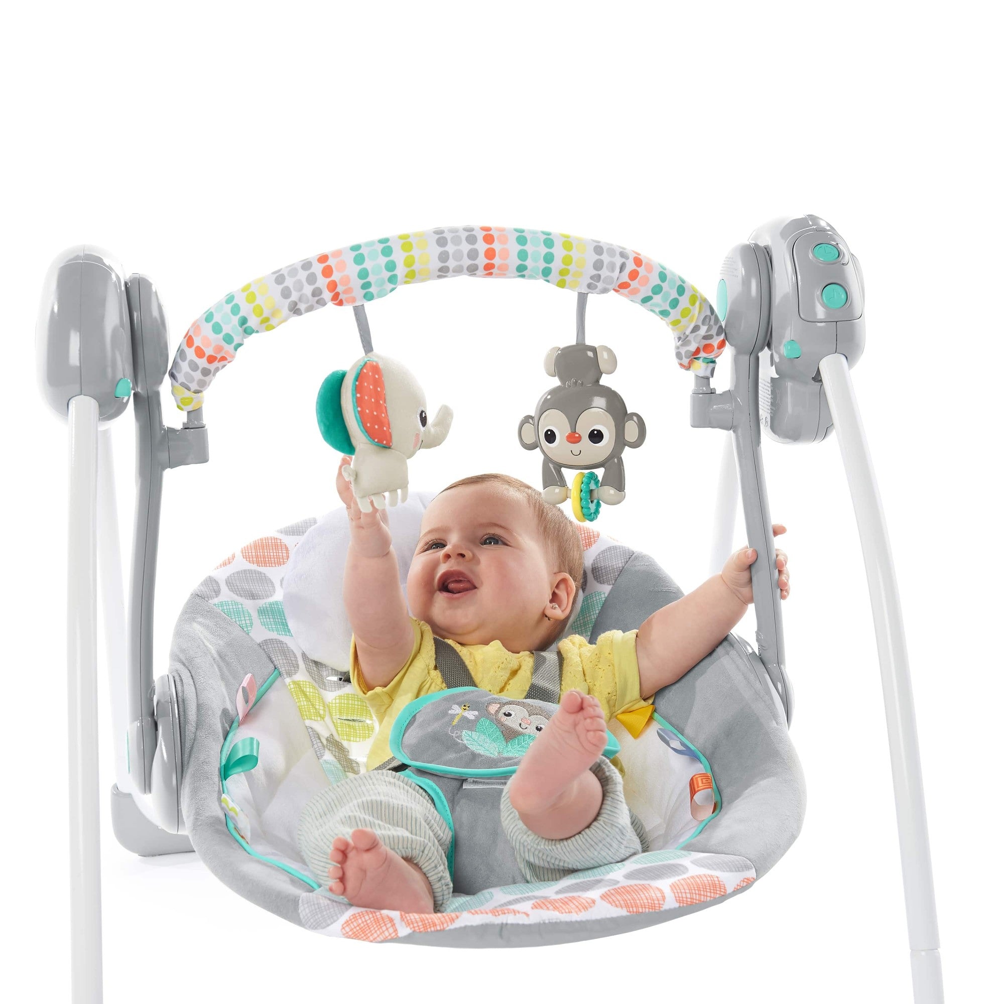 Bright Starts leagan portabil 0-9 kg Whimsical Wild  04