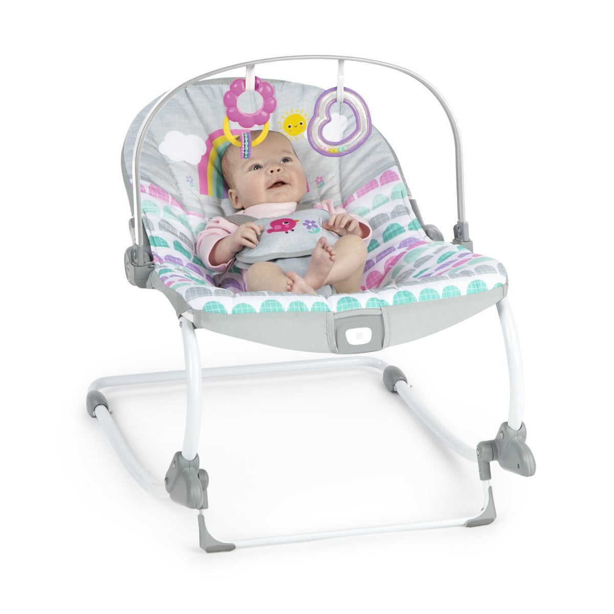 Bright Starts balansoar Rosy Rainbow 2în1 pentru 0m+