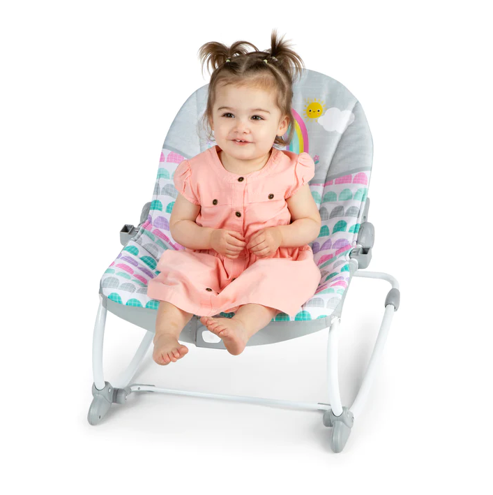 Bright Starts balansoar Rosy Rainbow 2în1 pentru 0m+