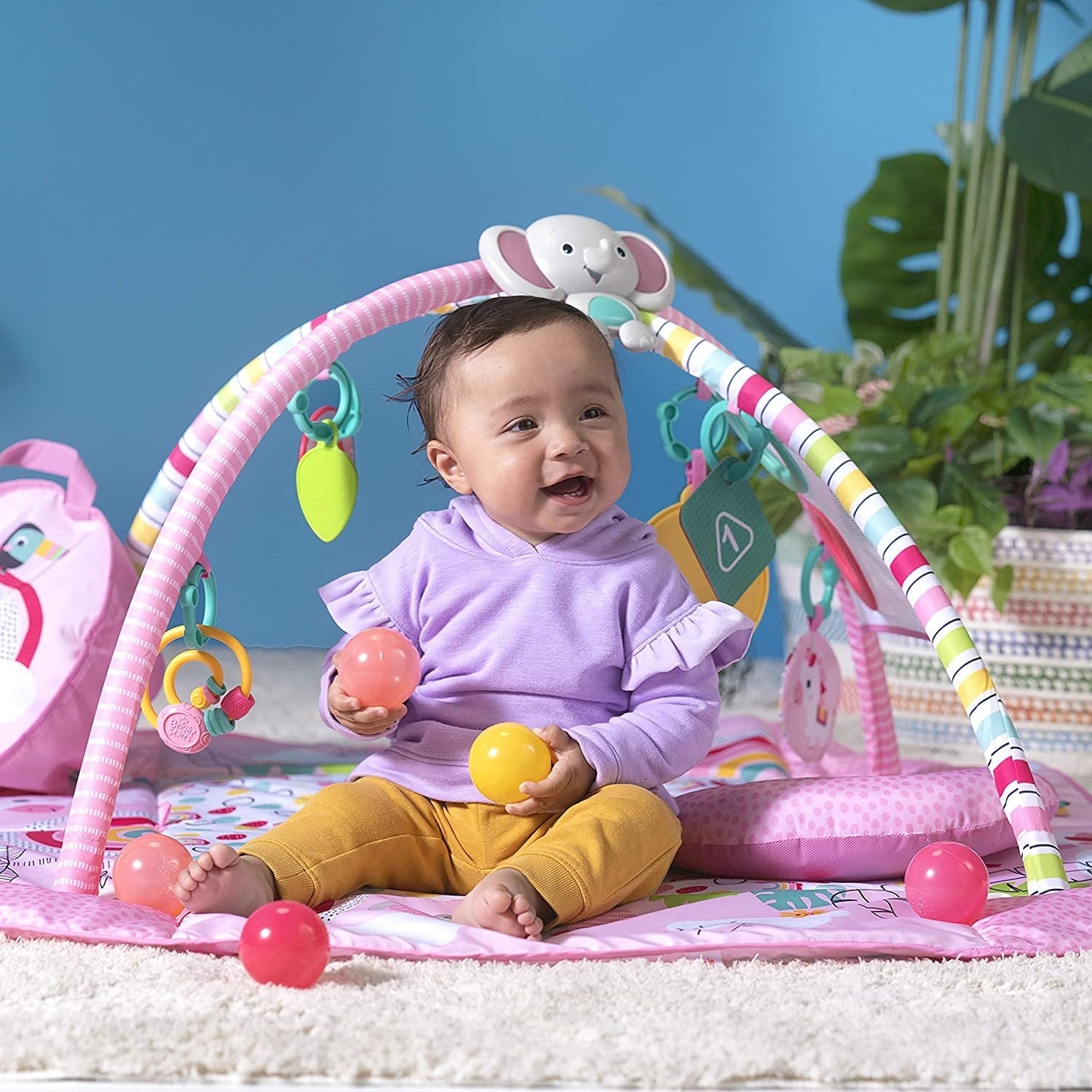 Bright Starts covor de joaca 5in1 Gym&Ball Pit Rainbow 10