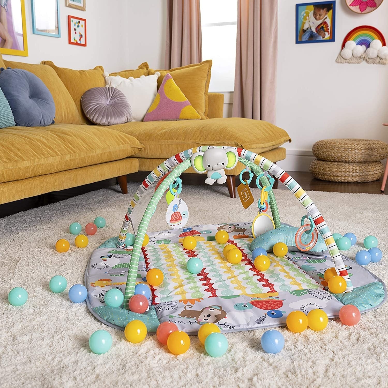 Bright Starts covor de joaca 5in1 Gym & Ball Pit 10