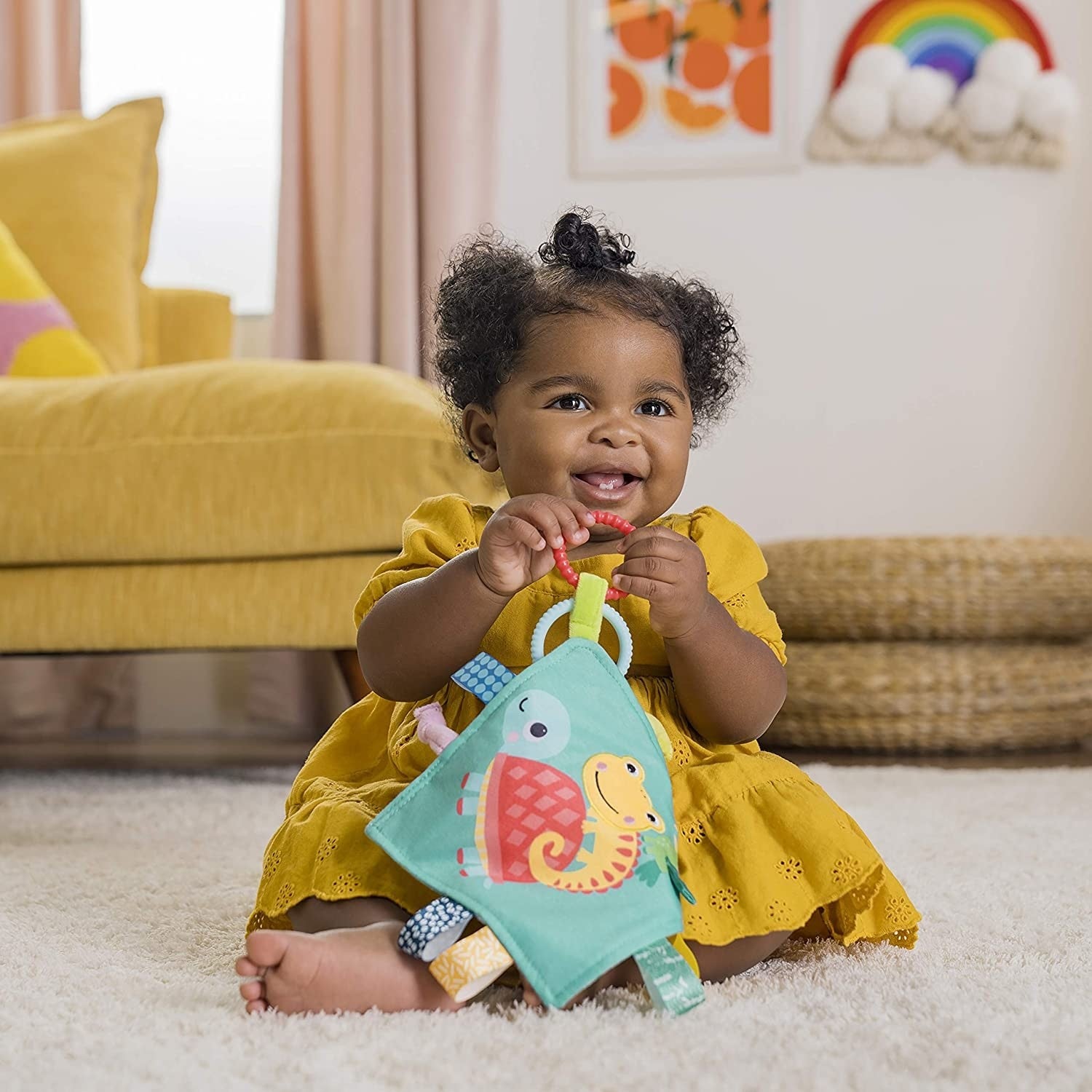 Bright Starts jucarie mini paturica cu animalute vesele 0m+ 07