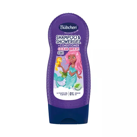 Bübchen sampon, gel de dus si balsam de par 3in1 Sirena 3 ani+ 230 ml