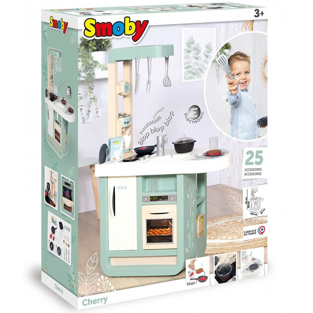 Smoby bucatarie Cherry Kitchen cu 25 accesorii 3 ani+