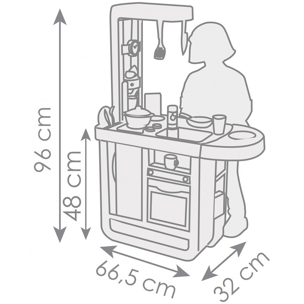 Smoby bucatarie Cherry Kitchen cu 25 accesorii 3 ani+