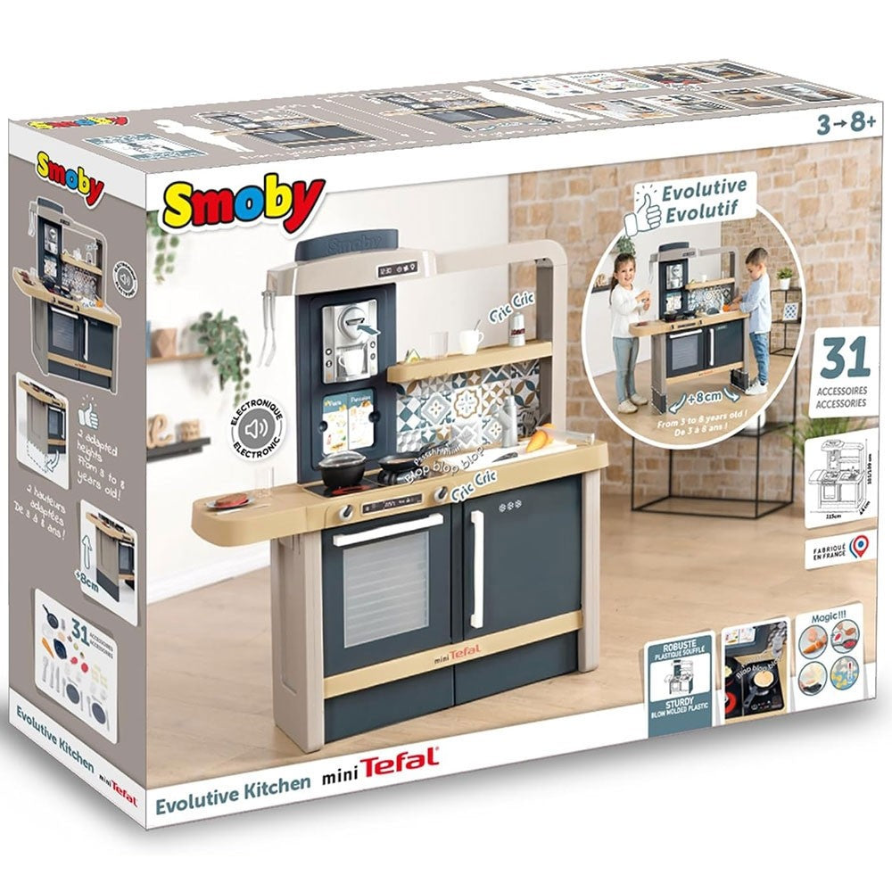 Smoby bucatarie Tefal Evolutive albastru cu accesorii 3 ani+