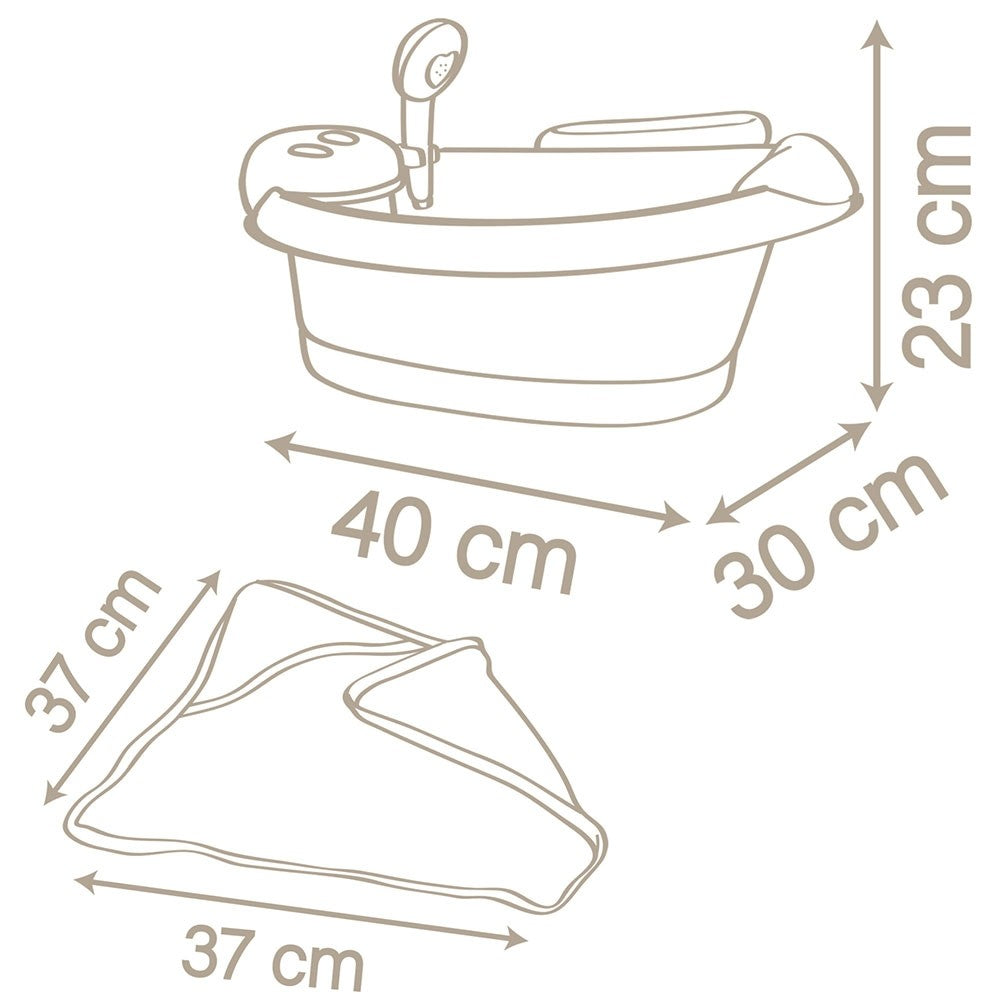 Smoby Cadita pentru papusa Baby Nurse Baleno Bath 3 ani+