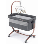 Cam patut co-sleeper Cullami 0m+, Grey cu cadru rozaliu