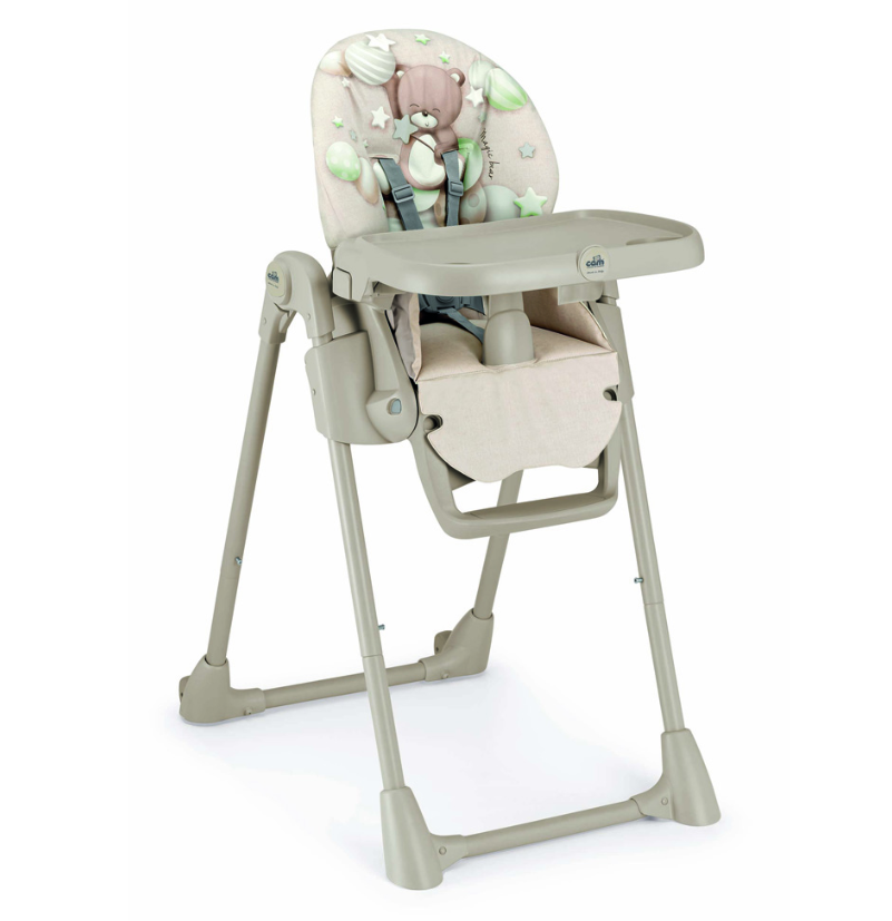 Cam scaun de masa bebelusi Pappananna 0m+, Bej maroniu cu ursulet Imagine principală a produsului