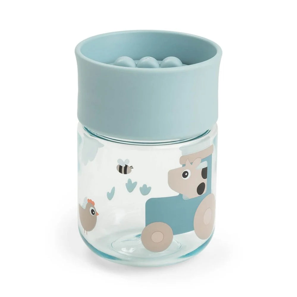 Done by Deer cana de antrenament 360° 260 ml 9m+ Tiny Farm Blue