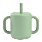 Beaba cana de antrenament cu pai din silicon 8m+ Sage Green