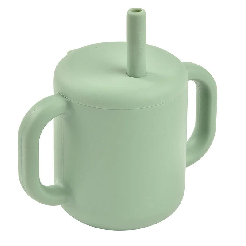 Beaba cana de antrenament cu pai din silicon 8m+ Sage Green Imagine secundară a produsului