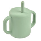 Beaba cana de antrenament cu pai din silicon 8m+ Sage Green