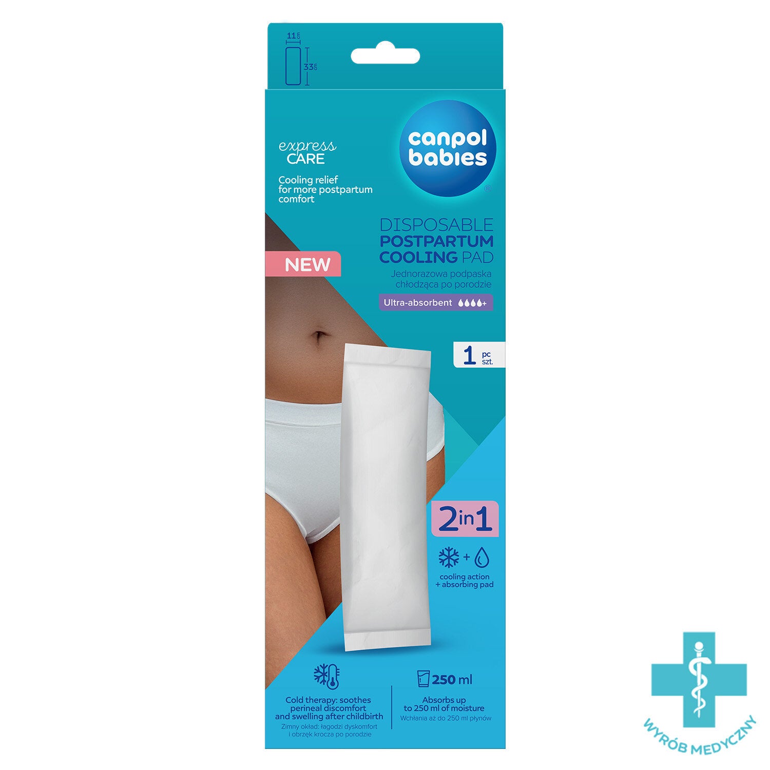 Canpol Babies absorbante postnatale de unica folosinta cu efect de racire 1 buc