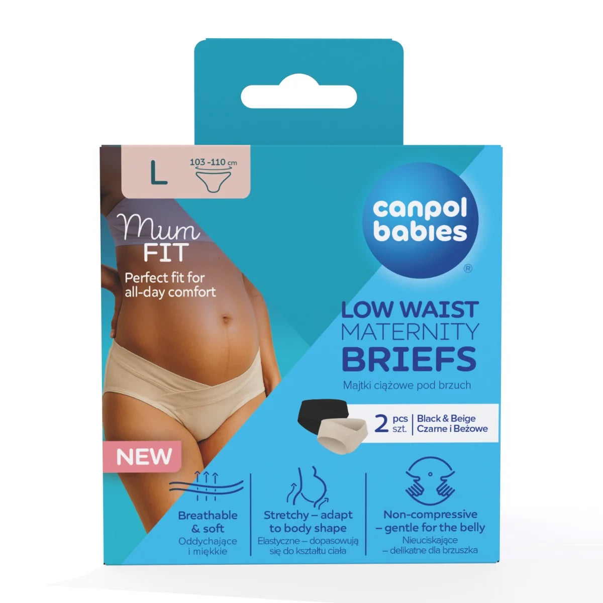 Canpol Babies chiloti gravide cu talie joasa MumFIT 2 buc L Imagine secundară a produsului