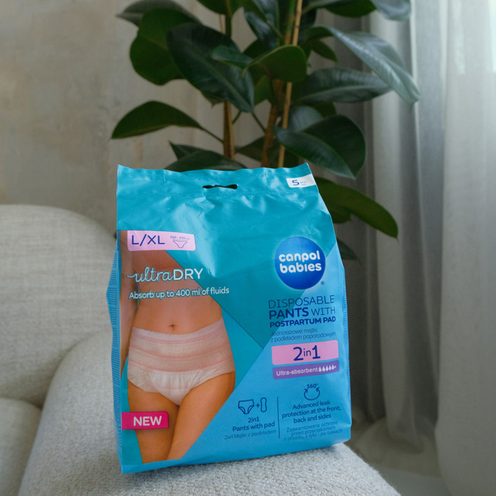 Canpol Babies chiloti postpartum 2in1 de unica folosinta cu insertie