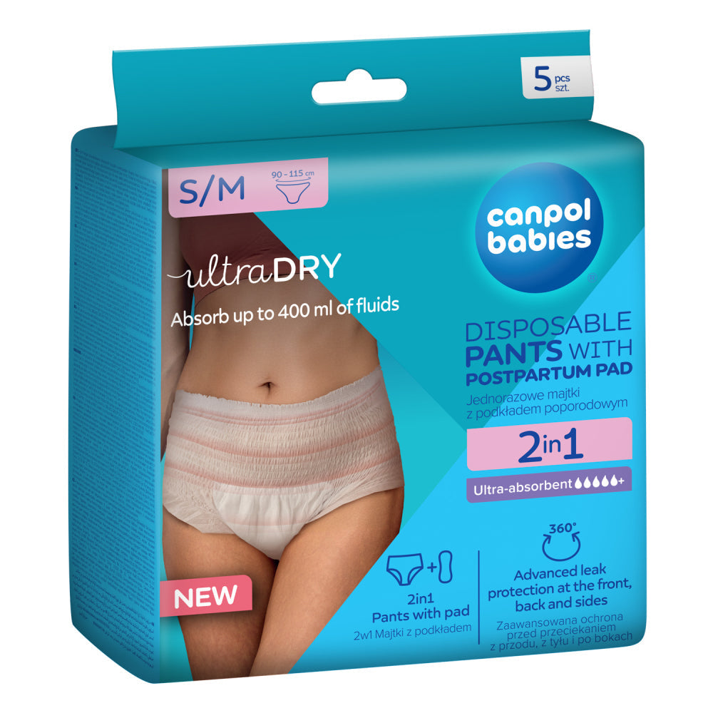 Canpol Babies chiloti postpartum 2in1 de unica folosinta cu insertie S/M 5 buc